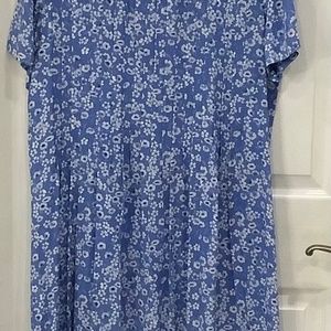 Vintage Swann blue floral maxi dress. Size 16